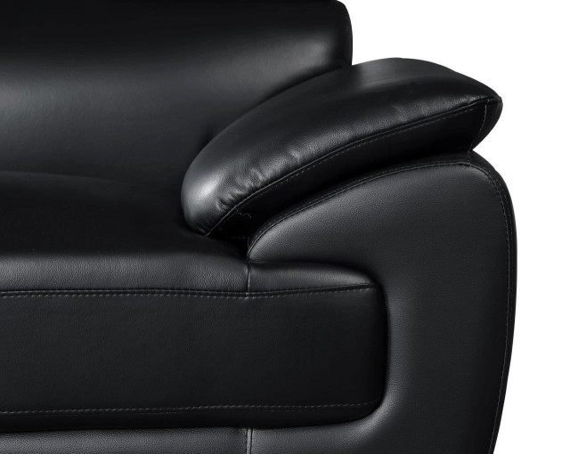 Craftsmanship and Comfort in Nestore Premium Genuine Leather Sofa Black