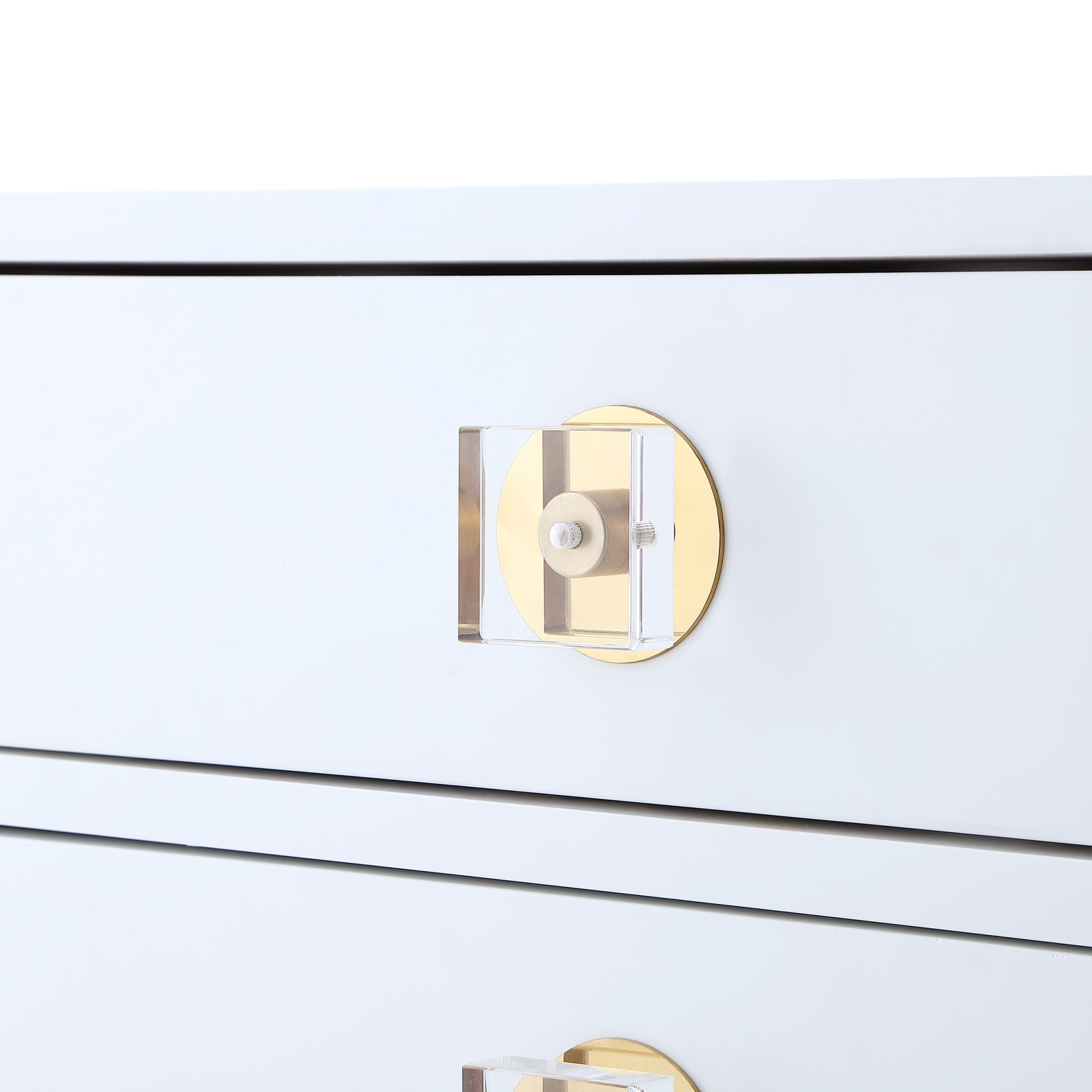 Nicole Miller Barney Nightstand High Gloss Acrylic Knob And Legs ... inside The Psychology of Choosing Glossy Finish Hardware for Bedroom Sets