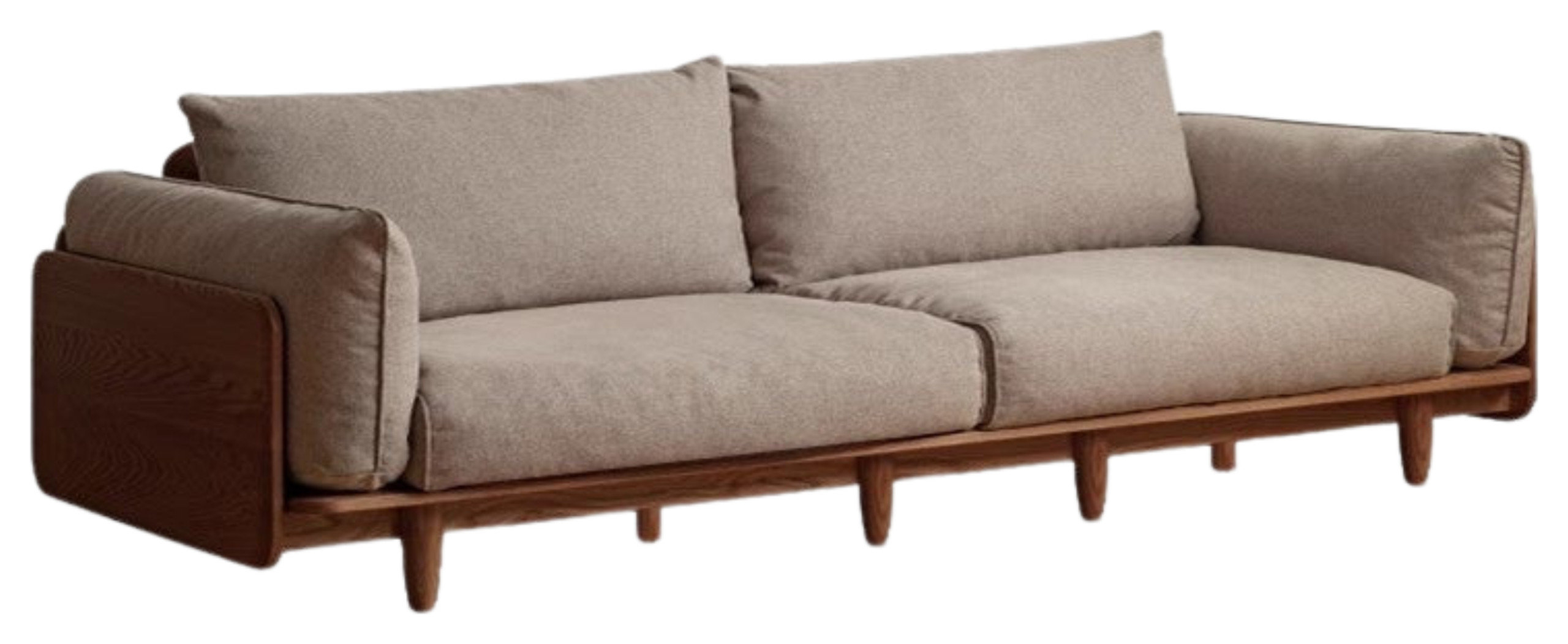 Oak Solid Wood Sofa, Fabric - Midcentury - Sofas - By Gvawood | Houzz regarding Exploring the Versatility of Log Color Furniture in Modern Interior Design