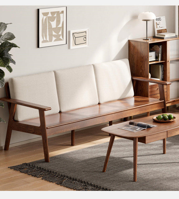 Oak Solid Wood Sofa Walnut Color - Transitional - Sofas - By Gvawood ... with regard to Oak Solid Wood Sofa Walnut Color, Beige 94.5X31.5X32.7"