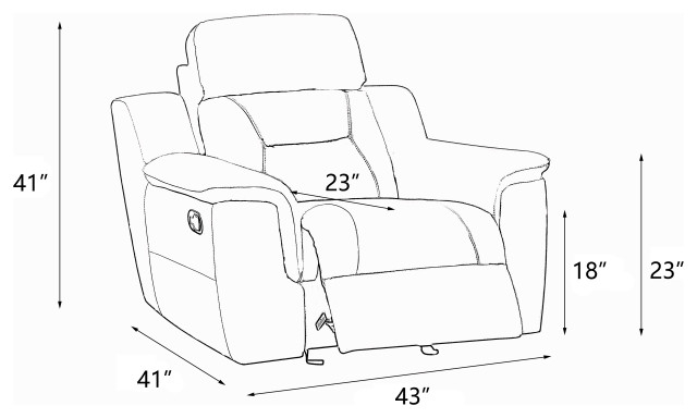 Palermo Leather Gel Match Recliner Chair - Contemporary - Recliner ... within Choosing the Right Palermo Leather Gel Match Recliner Sofa Beige for Your Home Setup