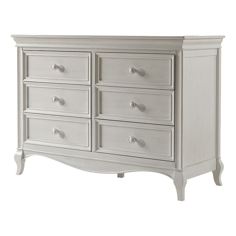 Pali Design Diamante Birch Veneer Wood Double Dresser In Vintage White ... with regard to How vintage white furniture transforms bedroom aesthetics and functionality