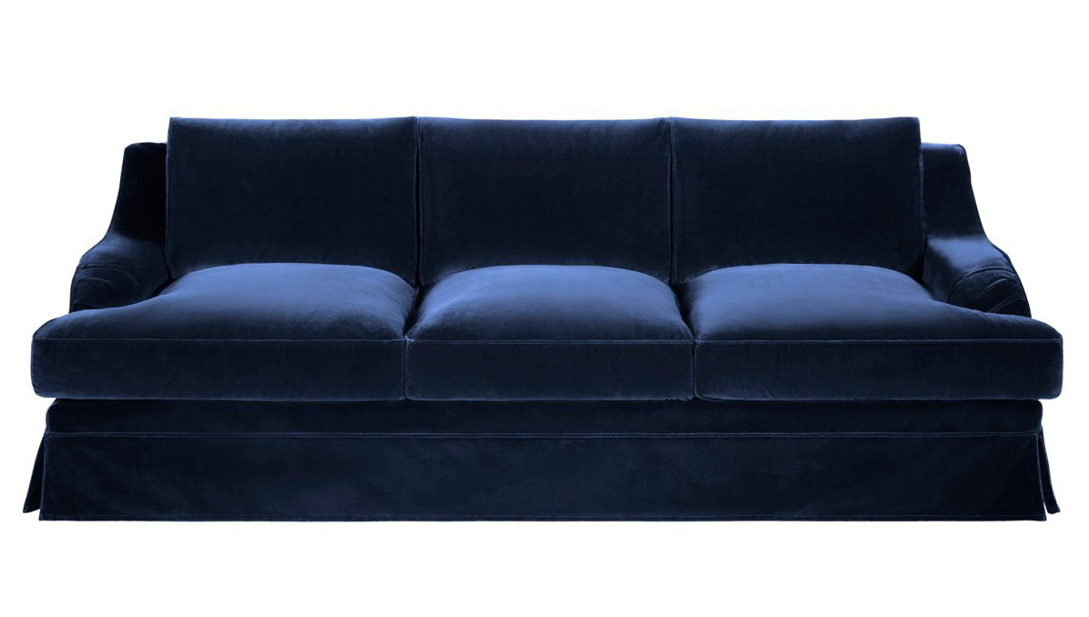 Paris Brocante: Large Beautiful Navy Blue Velvet Sofa - 700 Euros with regard to The Hidden History of Paris Sofa Blue: From Parisian Workshops to Global Influence