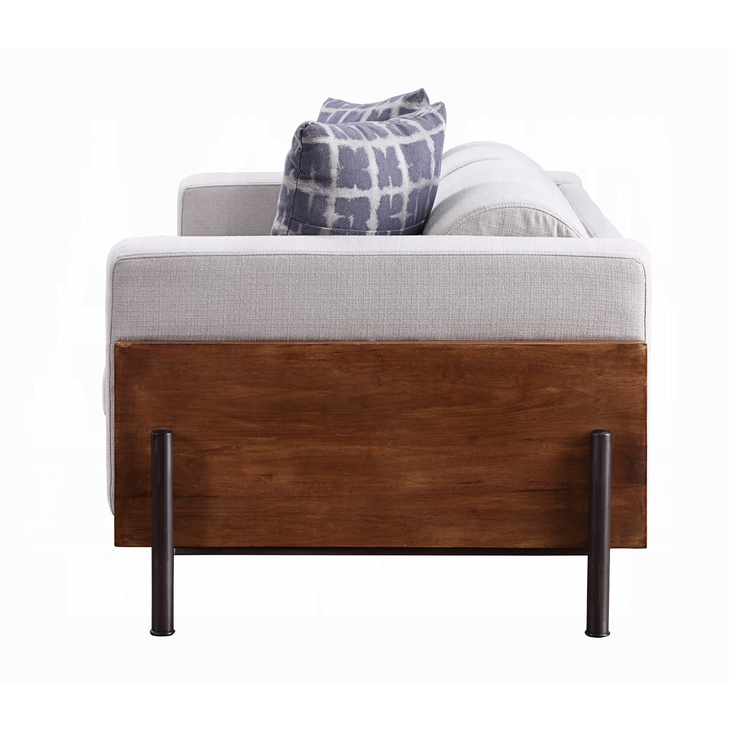 Pelton Sofa With Pillows, Fabric And Walnut - Industrial - Sofas - By ... intended for Maximizing Comfort and Style with Pelton Sofa With Pillows Fabric and Walnut Upholstery