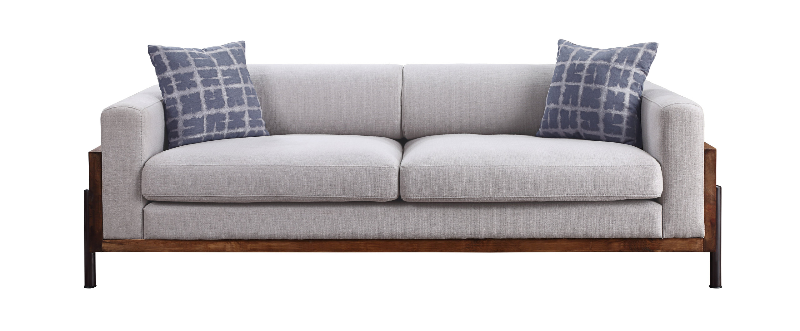 Pelton Sofa With Pillows, Fabric And Walnut - Industrial - Sofas - By ... with regard to Maximizing Comfort and Style with Pelton Sofa With Pillows Fabric and Walnut Upholstery
