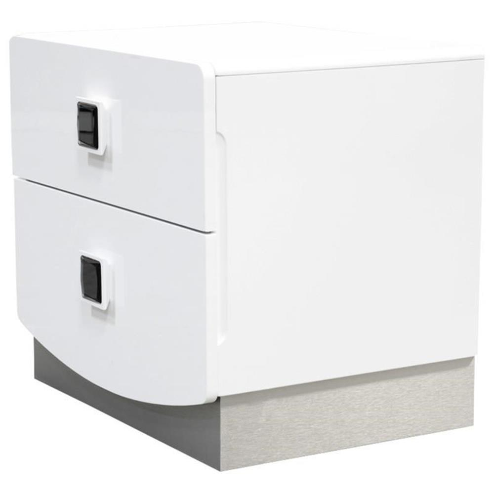 Pemberly Row 2-Drawer Poplar Wood Bedroom Nightstand In White Lacquer ... within Exploring the Intersection of Functionality and Aesthetics in Bedroom Storage