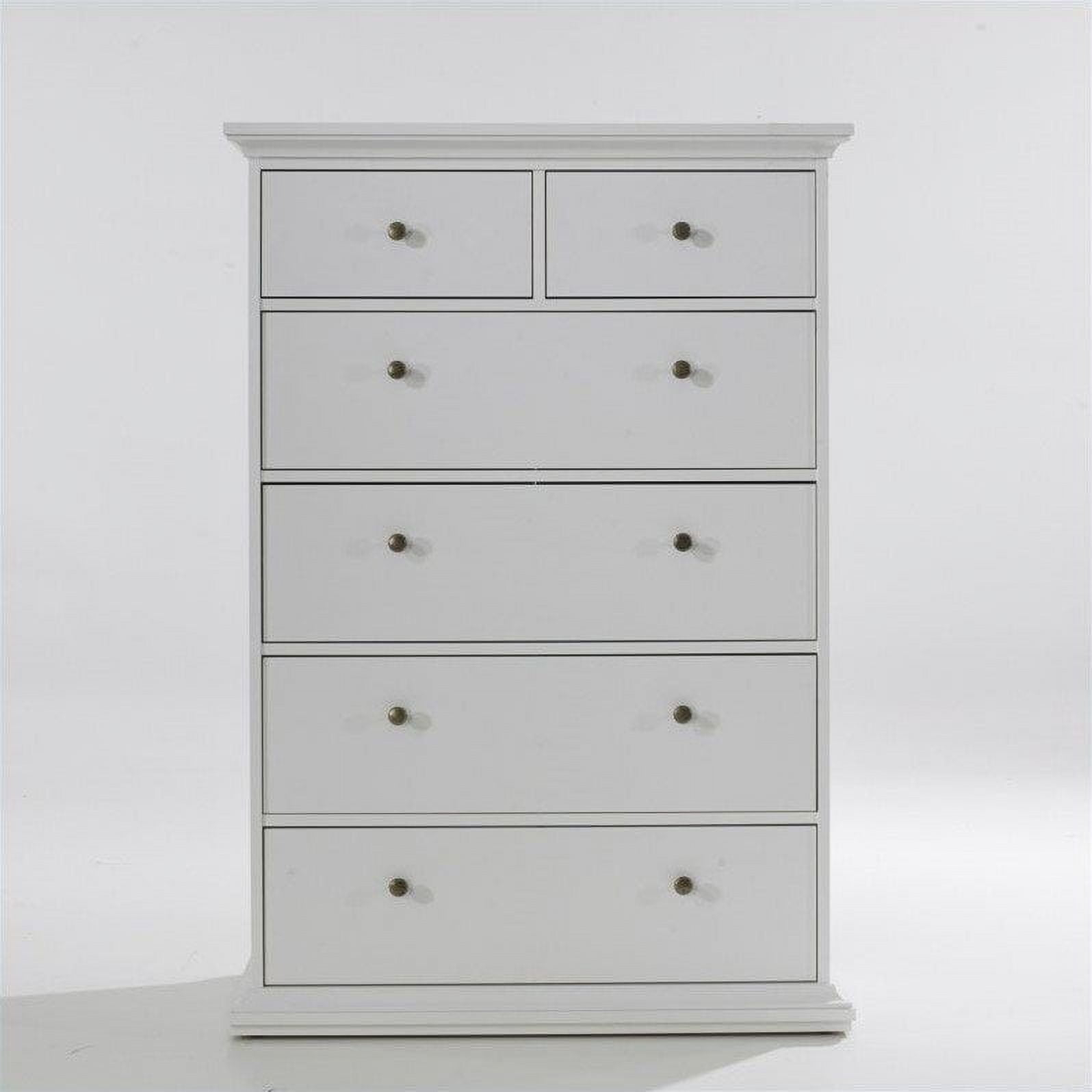 Pemberly Row 6 Drawer Chest In White - Walmart.com in Pemberly Row 6-Drawer Traditional Wood Chest In Pure White Finish