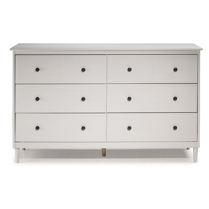 Pemberly Row 6 Drawer Dresser In White | Homesquare with Understanding Pemberly Row's 6-Drawer Traditional Wood Chest