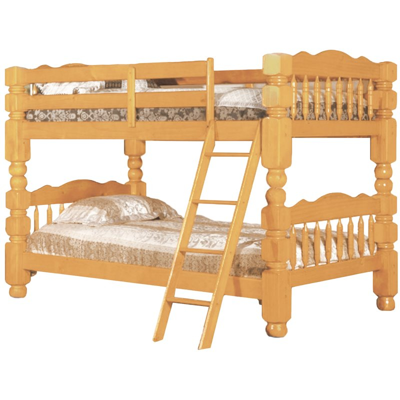 Pemberly Row Mid-Century Twin Over Twin Solid Wood Spindle Bunk Bed ... with Understanding the Design Philosophy Behind Pemberly Row's Caramel Bunk Bed
