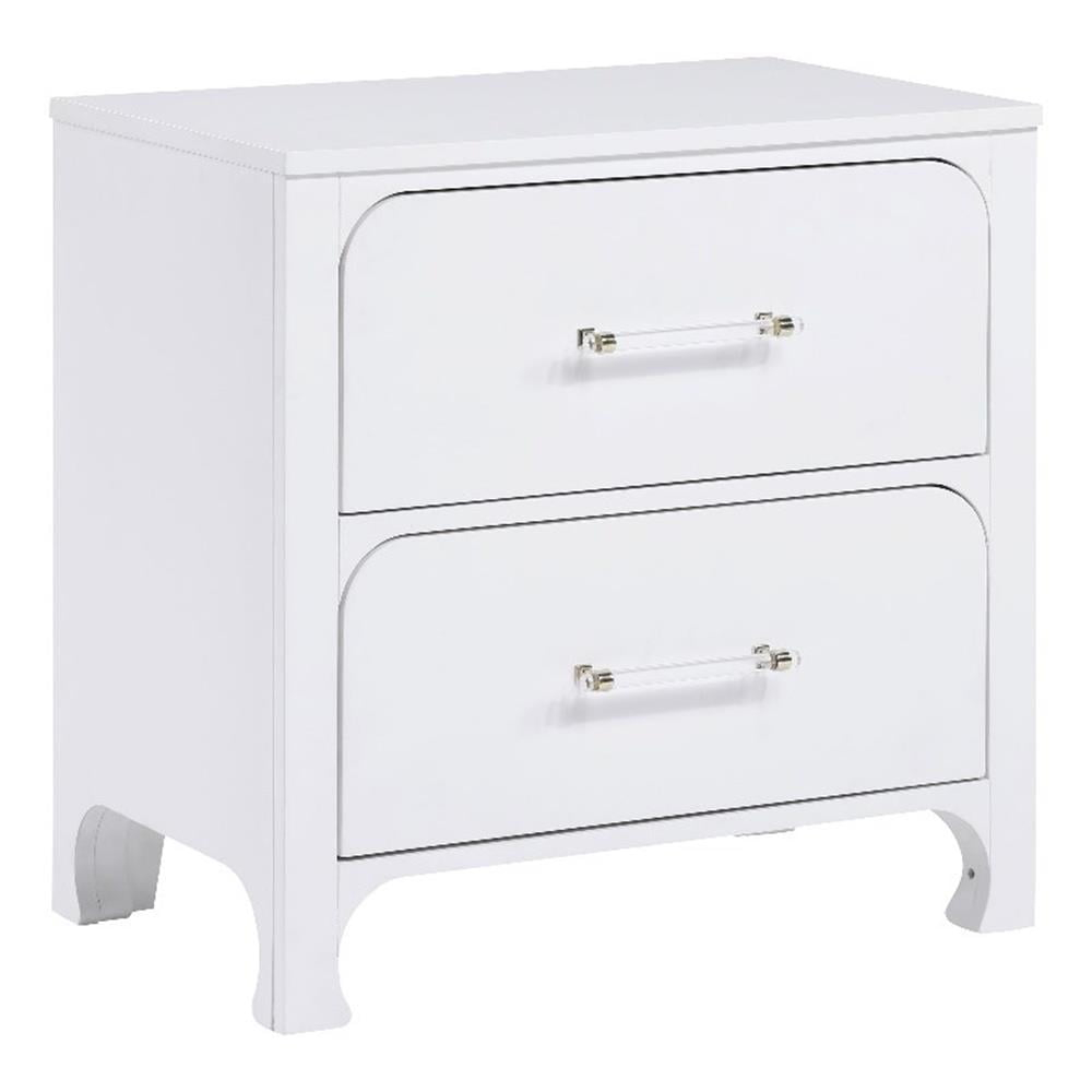 Pemberly Row Modern 2-Drawer Wood Nightstand Bedside Table Pearl White ... with regard to Pemberly Row 2-Drawer Contemporary Wood Nightstand In Pearl White