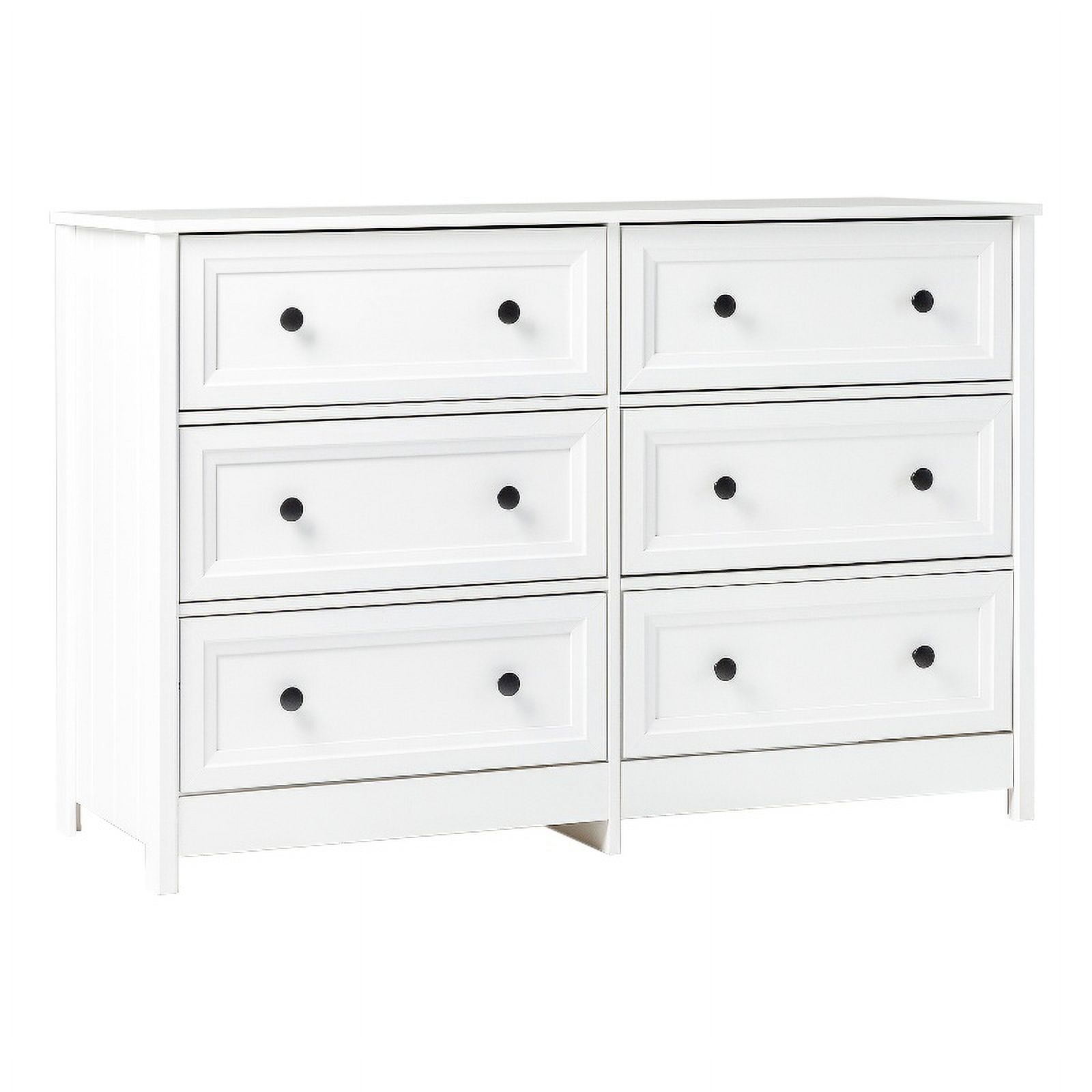 Pemberly Row Modern Classic 6-Drawer Oakland Wood Dresser In White ... pertaining to Pemberly Row 6-Drawer Traditional Wood Chest In Pure White Finish