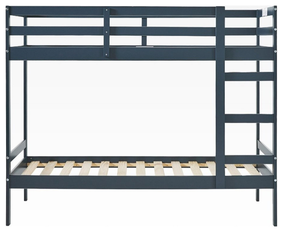Pemberly Row Modern Solid Wood Twin Over Twin Simple Bunk Bed In ... within Understanding the Appeal of Modern Wooden Bunk Beds in Contemporary Bedrooms