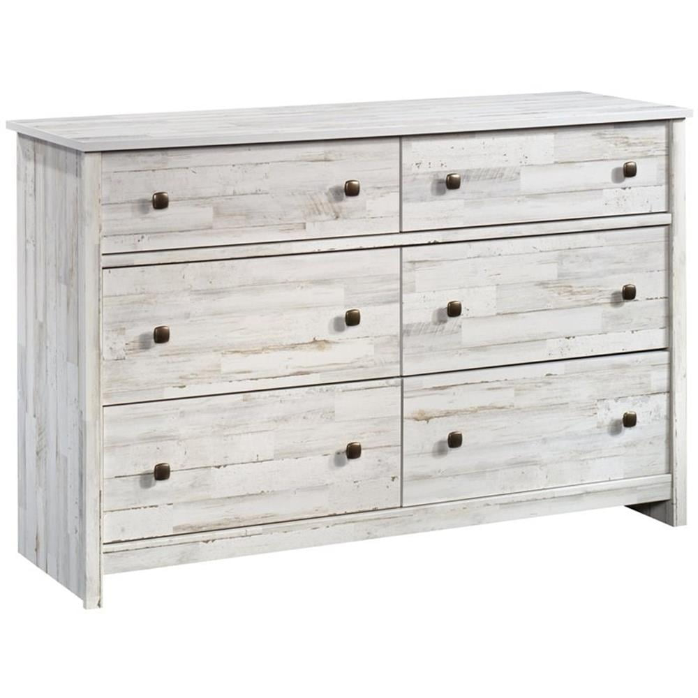Pemberly Row Solid Wood 6-Drawer Transitional Dresser In White ... pertaining to Understanding Pemberly Row's 6-Drawer Traditional Wood Chest