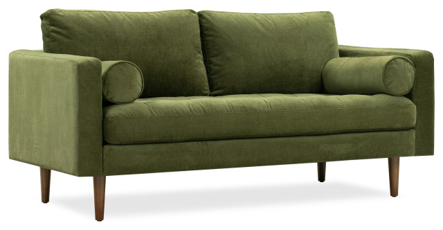 Poly And Bark Napa Velvet Apartment Sofa - Midcentury - Sofas - By ... throughout Poly And Bark Napa Velvet Apartment Sofa, Distressed Green Velvet