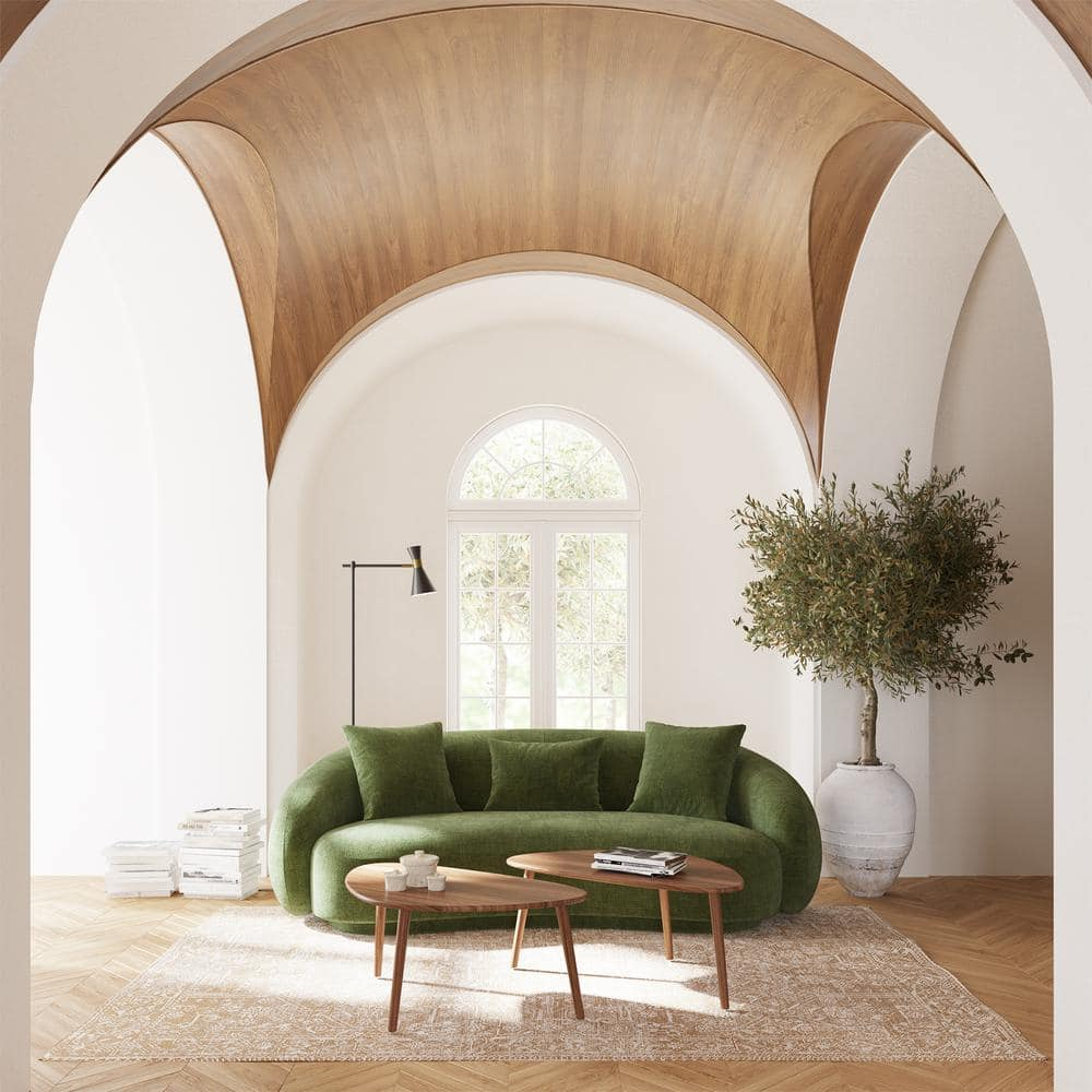 Poly And Bark Nimes 90 In. Slope Arm Fiber Curved Sofa In. Distressed ... intended for Understanding the Artisan Craftsmanship Behind Poly and Bark Nimes Sofa
