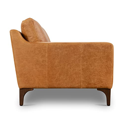 Poly & Bark Sorrento Leather Couch – 86-Inch Leather Sofa With Tufted ... inside How to Maintain Your Poly and Bark Sorrento Sofa for Longevity