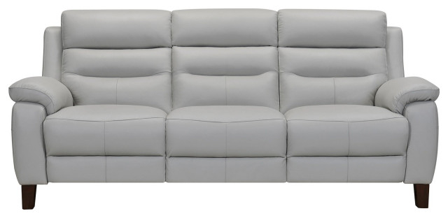 Power Recliner Sofa, Genuine Leather Upholstery & Usb Charging Port ... with Herald Modern Sofa, Genuine Leather, Gray