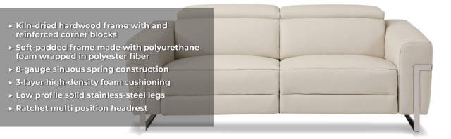 Prato Genuine Italian Leather Modern Sofa - Contemporary - Sofas - By ... pertaining to Ferrara Genuine Italian Leather Modern Sofa White