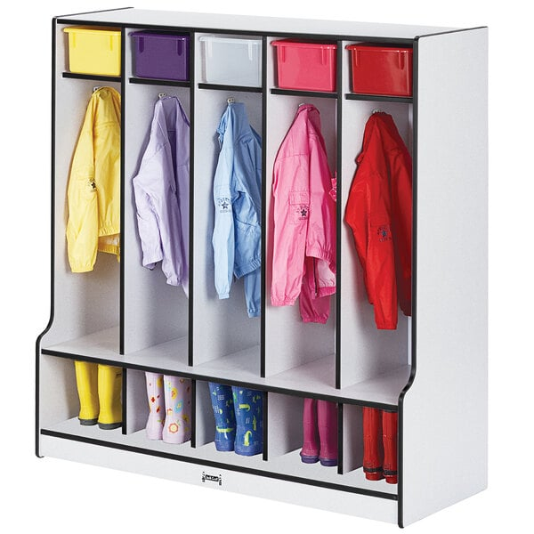 Rainbow Accents 0468Jcww180 48" X 17 1/2" X 50 1/2" 5-Section Black ... for Maximizing Storage with Rainbow Accents 2 Section Coat Locker with Step Orange