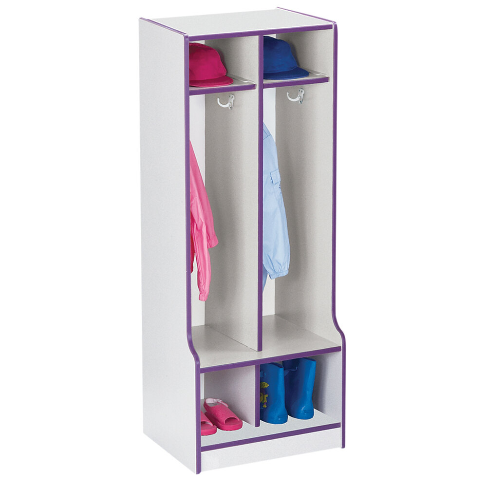 Rainbow Accents 4682Jcww004 20" X 17 1/2" X 50 1/2" 2-Section Purple ... with regard to Rainbow Accents Toddler 5 Section Coat Locker With Step - With Trays - Purple