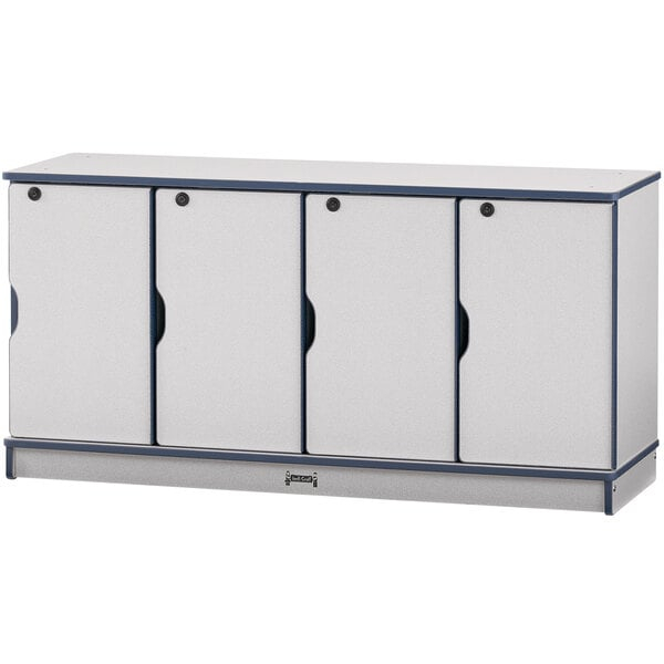 Rainbow Accents 4688Jc112 48 1/2" X 15" X 24" Locking 4-Section Navy ... in Rainbow Accents 4 Section Coat Locker - Navy