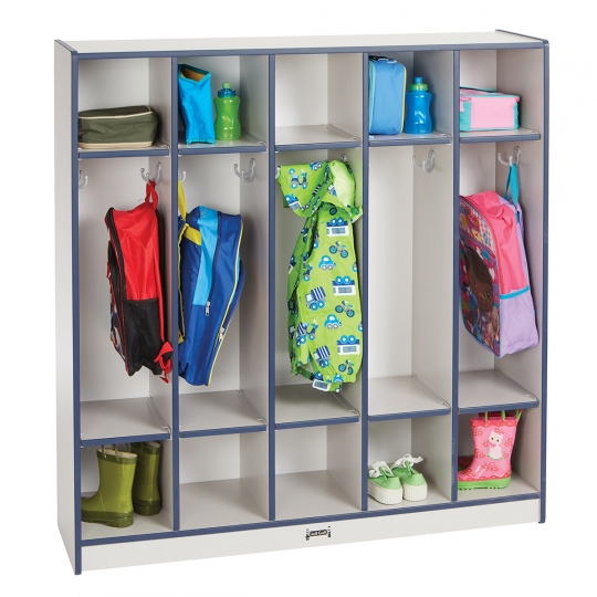 Rainbow Accents Coat Locker - Five Sections | Schools In inside Rainbow Accents 4 Section Coat Locker - Blue
