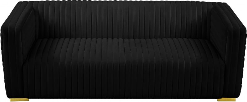 Ravish Velvet Sofa In Black - Hyme Furniture in Exploring the craftsmanship behind black upholstered furniture pieces