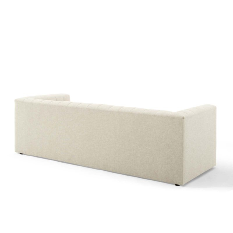 Reflection Channel Tufted Upholstered Fabric Sofa In Beige - Hyme Furniture for Reflection Channel Tufted Upholstered Fabric Sofa, Beige