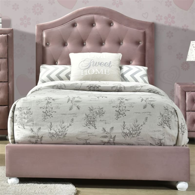 Reggie Twin Bed In Pink Finish By Acme - 30820T inside Understanding the Legacy of ACME Reggie Dresser and His Impact on Textile Innovation