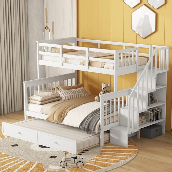 Reviews For Harper & Bright Designs Detachable Style White Twin Over ... inside Choosing the Right Bunk Bed for Family Sleeping Arrangements