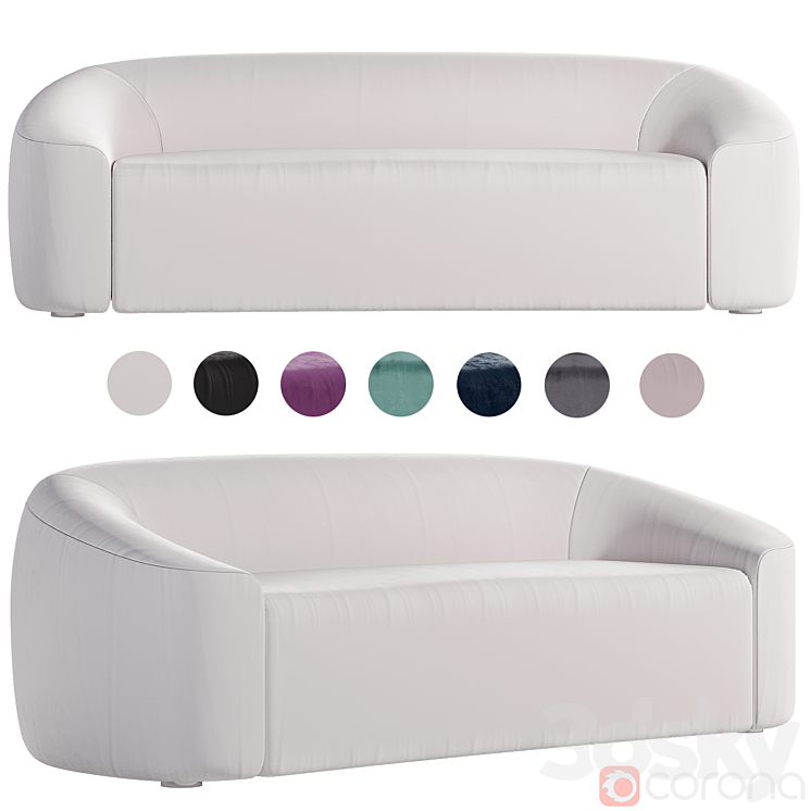 Riley Velvet Loveseat - Sofa - 3D Model inside Understanding the Appeal of Riley Velvet Upholstered Rounded Sofa in Modern Interior Design