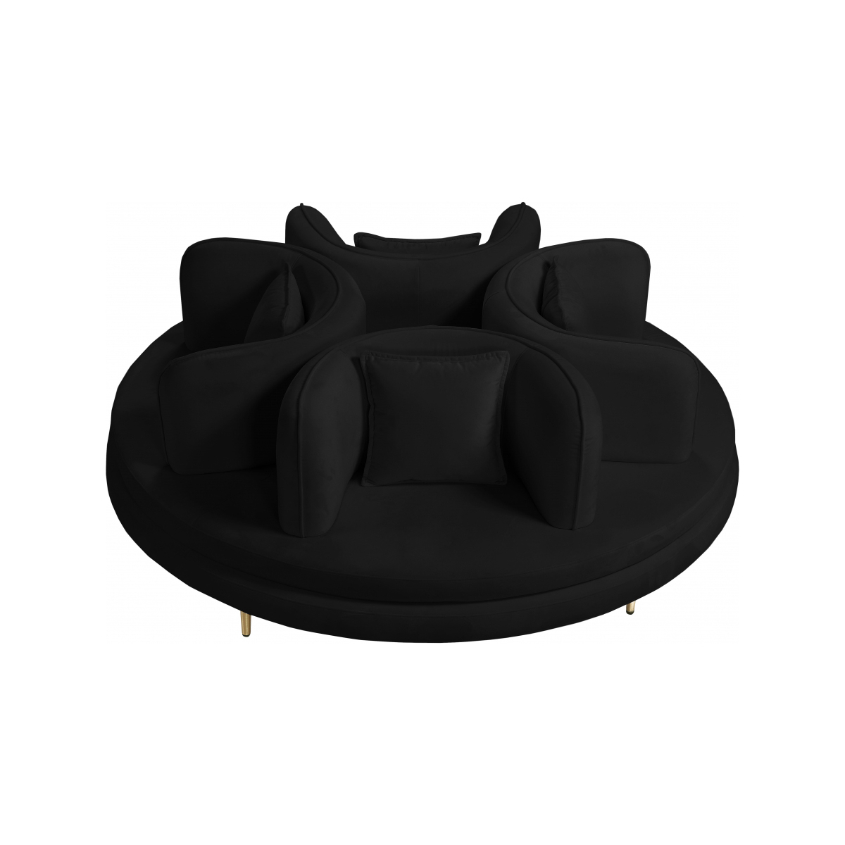 Roundabout Sofa (Black) | Event Furniture Rental | Delivery | Formdecor with regard to Circlet Velvet Upholstered Roundabout Sofa, Black