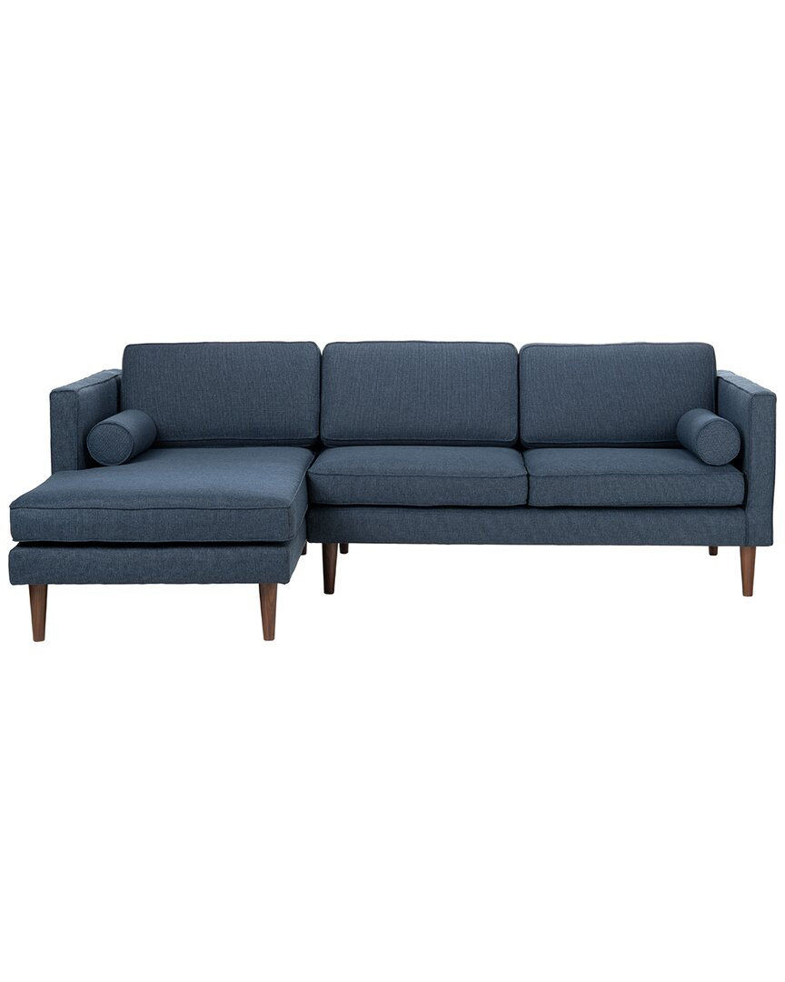 Safavieh Couture Dulce Mid-Century Chaise Sofa In Blue | Modesens with regard to Exploring the Versatility of Navy Blue in Safavieh Couture Frasier Sofa