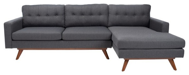 Safavieh Couture Gneiss Modern Linen Sectional Sofa Slate/Grey ... with regard to Safavieh Couture Camila Sectional, Dark Grey