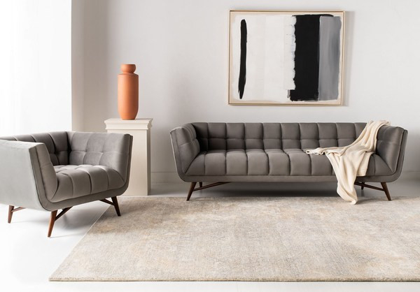 Safavieh Couture Onyx Mid-Century Tufted Sofa Dark Grey, #N/A ... inside How Traditional Techniques Shape Modern Living Room Spaces
