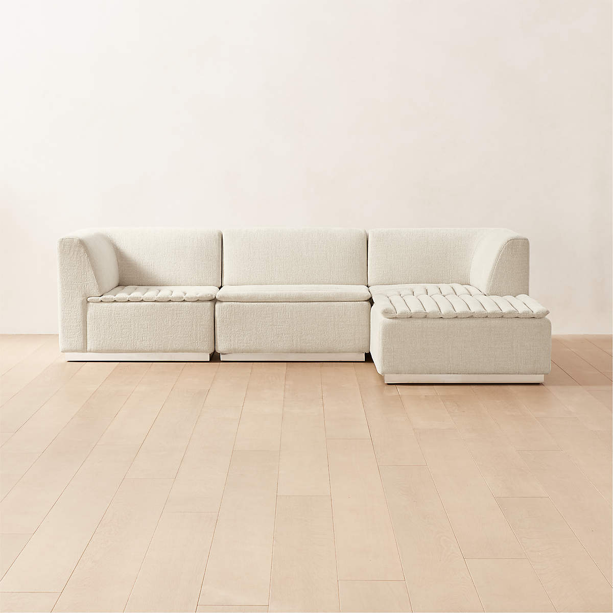 Salon 4-Piece Sectional Sofa Luca Eclipse | Cb2 regarding The Art of Clean Lines with Eclipse White Sofa Design