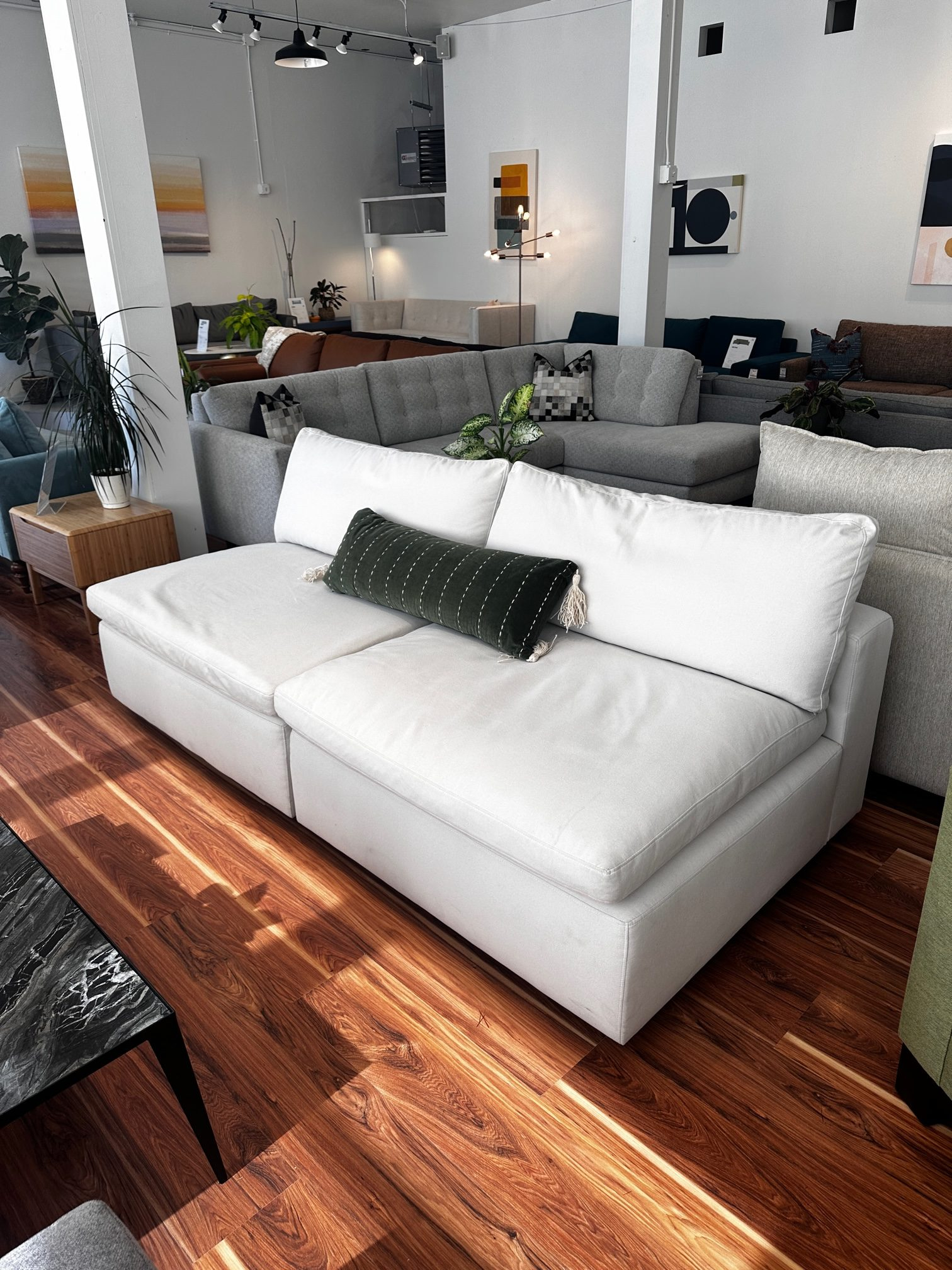 Seattle Sofas & Sectional Couches - Seattle Furniture Store | Custom ... pertaining to Seattle Loose Back Sofa In White Linen Polished Silver Metal Leg
