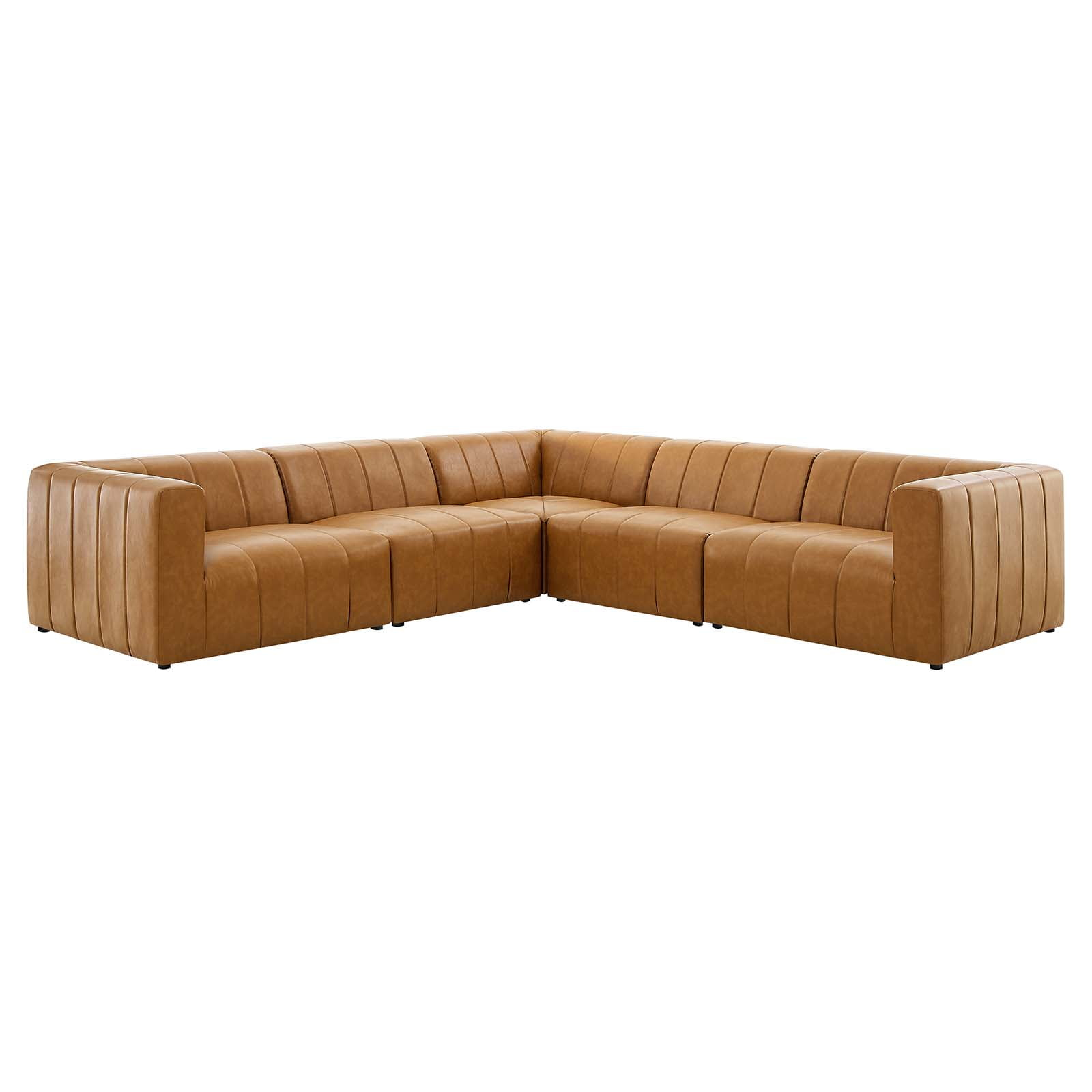 Sectional Sofa Set, Faux Vegan Leather, Tan, Modern Contemporary Urban ... with Sofa, Leather, Tan, Modern, Living Lounge Room Hotel Lobby Hospitality