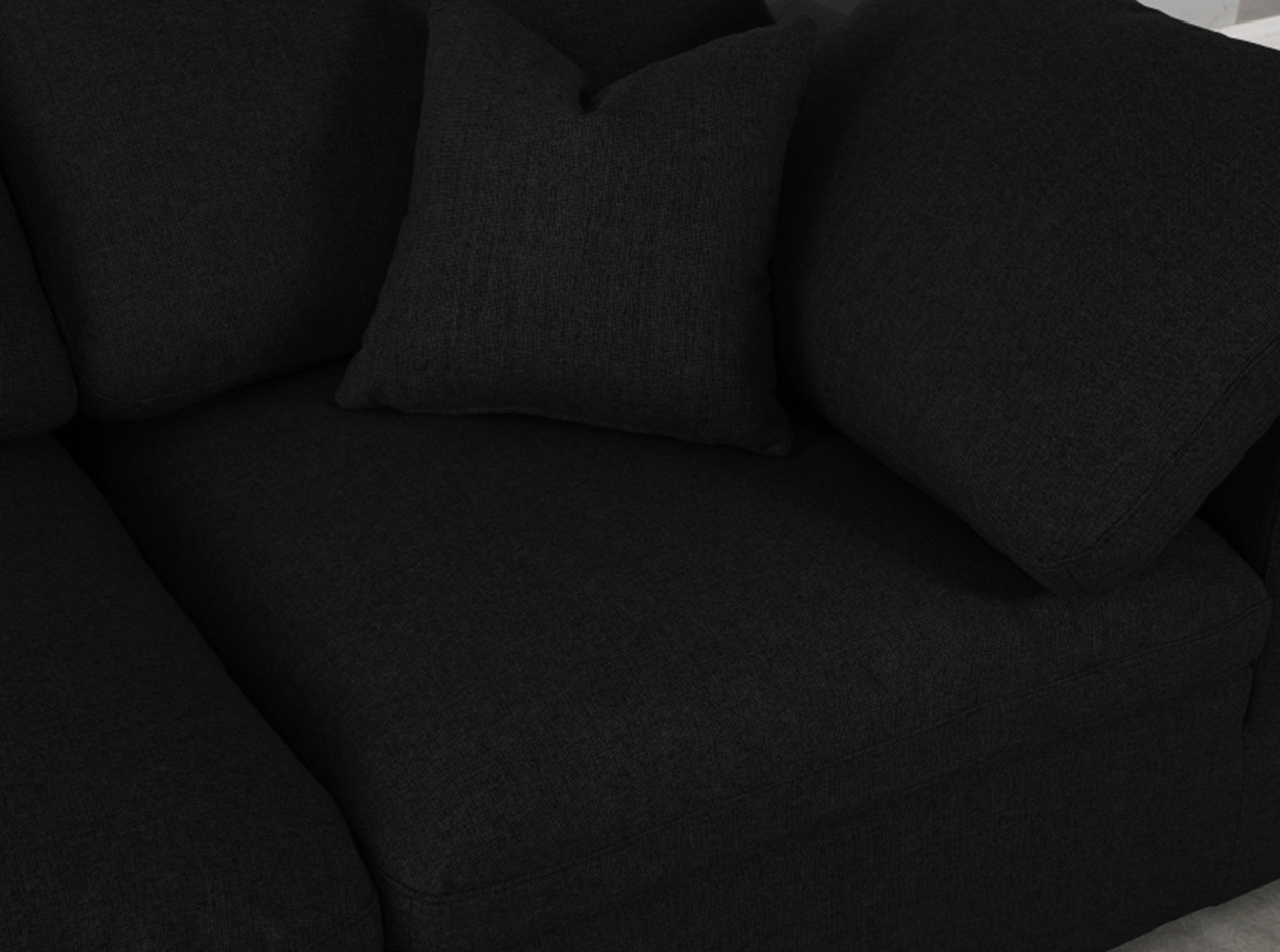 Serene Linen Textured Fabric Deluxe Comfort Modular Sofa By Meridian ... with Serene Linen Textured Fabric Deluxe Comfort 3-Piece Modular Sofa, Gray