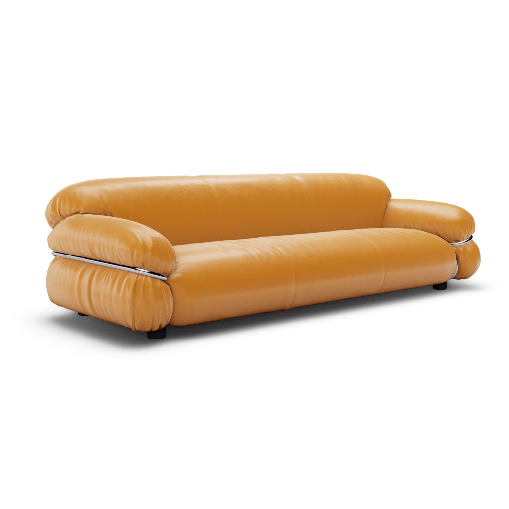 Sesann Sofa / Three Seater Sofa Aniline-Camel — Planner 5D with Understanding the Comfort and Durability of Camel 3-Seater Sofas