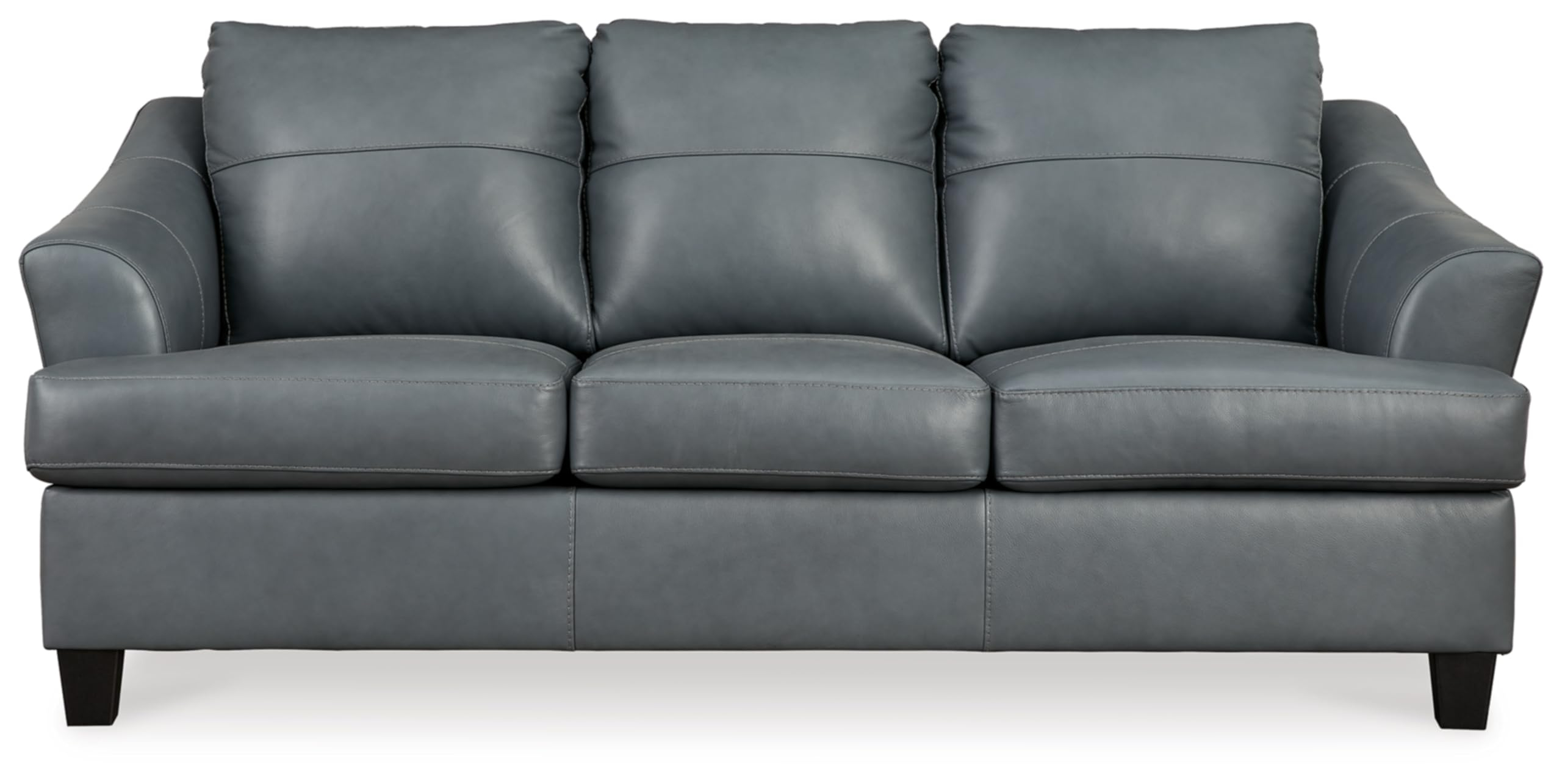 Signature Design By Ashley Genoa Contemporary 2-In-1 Leather Match Sofa ... throughout Palmiotto Contemporary Premium Genuine Leather Match Sofa Gray