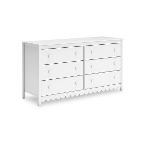 Signature Design By Ashley Hallityn 6 Drawer Dresser, White : Target in Everything You Need to Know About Wooden Dresser Construction