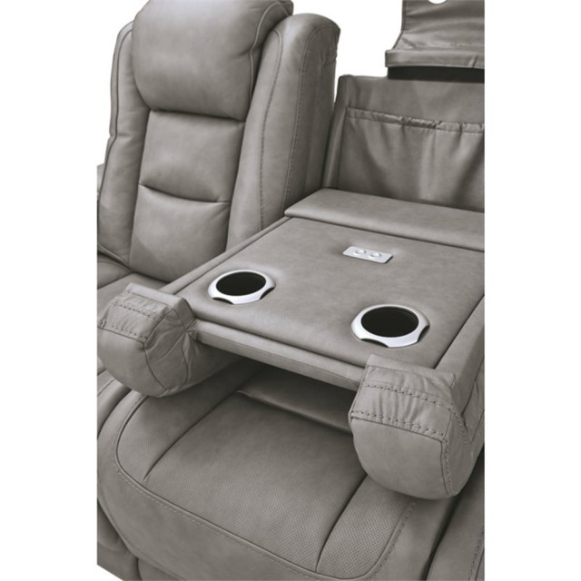 Signature Design By Ashley The Man-Den Leather Power Reclining Sofa In ... inside Design considerations for selecting the perfect gray upholstered recliner for your home