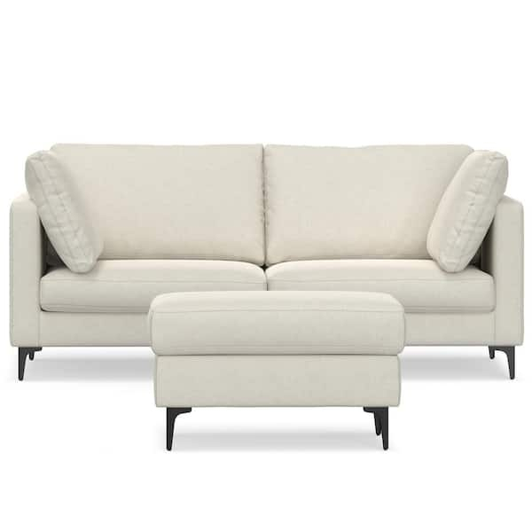 Simpli Home Ava 76 In. Straight Arm Performance Fabric Rectangle Sofa ... in Ava 76-Inch Sofa In Tightly Woven Performance Fabric