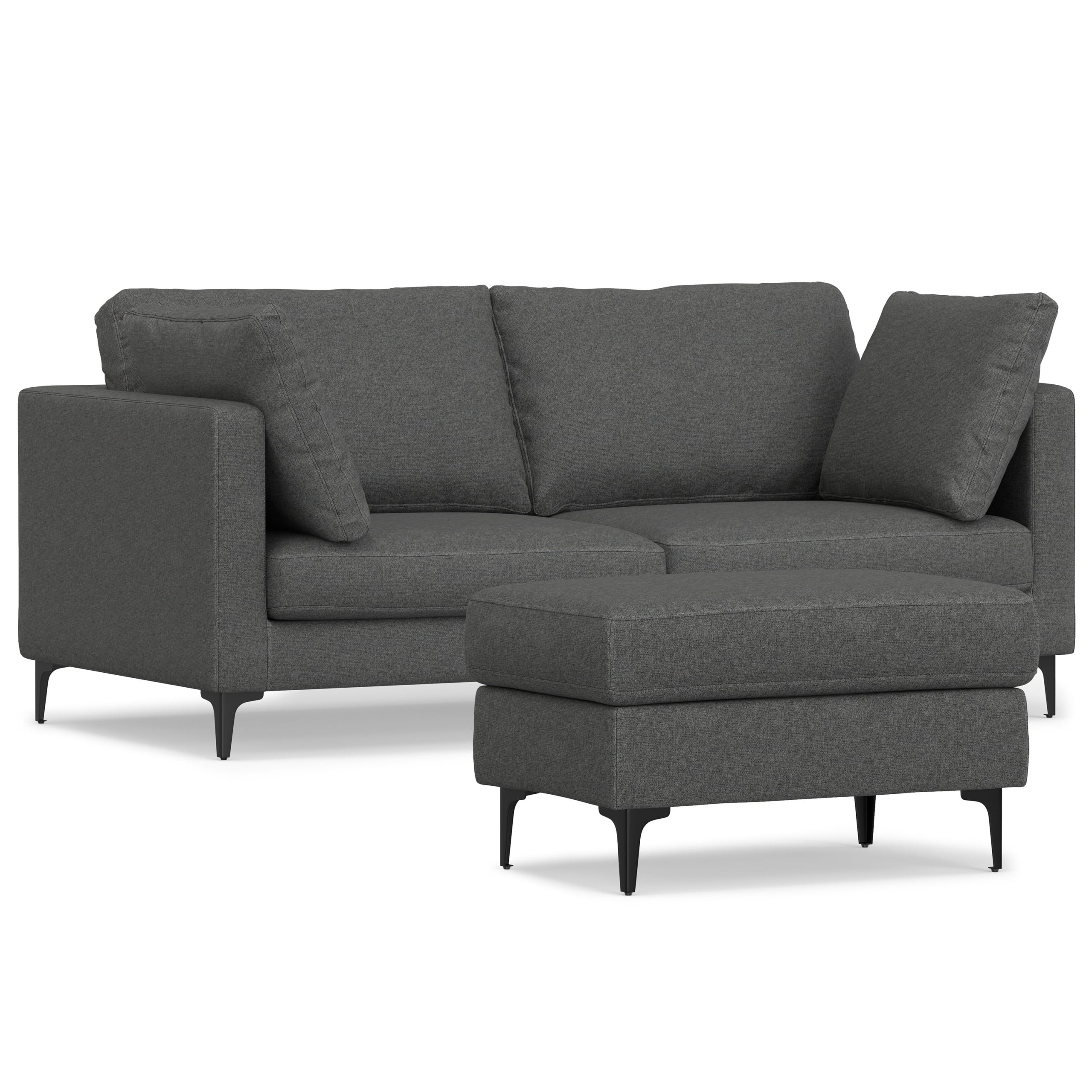 Simpli Home Ava 76-Inch Sofa And Ottoman Set In Tightly Woven ... intended for Ava 76-Inch Sofa And Ottoman Set In Tightly Woven Performance Fabric