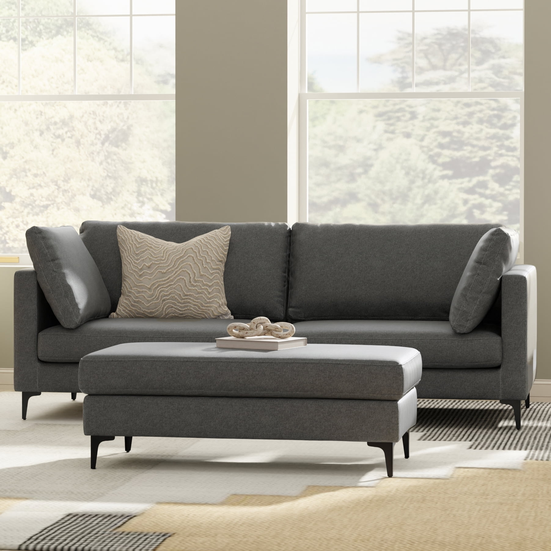 Simpli Home Ava 90-Inch Sofa In Tightly Woven Performance Fabric ... throughout Charlie 96-Inch Sofa In Tightly Woven Performance Fabric