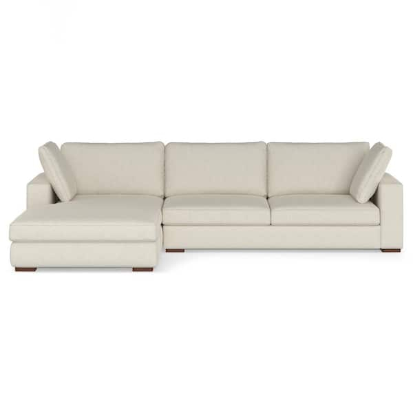 Simpli Home Charlie Left-Facing Sectional In Tightly Woven Performance ... inside Understanding the Durability Benefits of Tightly Woven Performance Fabric