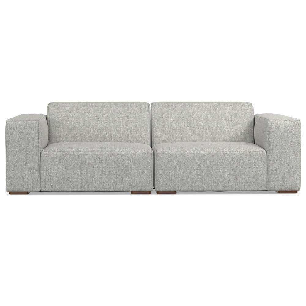 Simpli Home Rex 88 Inch Straight Arm Tightly Woven Performance Fabric ... pertaining to Charlie 96-Inch Sofa In Tightly Woven Performance Fabric