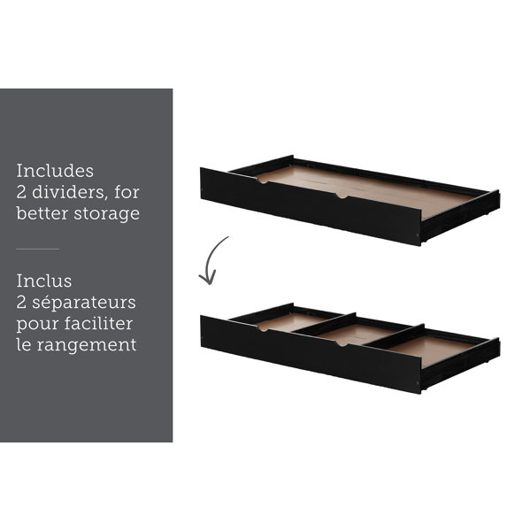 South Shore Fakto Twin Over Twin Solid Wood Standard Bunk Bed With ... for South Shore Fakto Twin Over Twin Bunk Bed In Matte Black