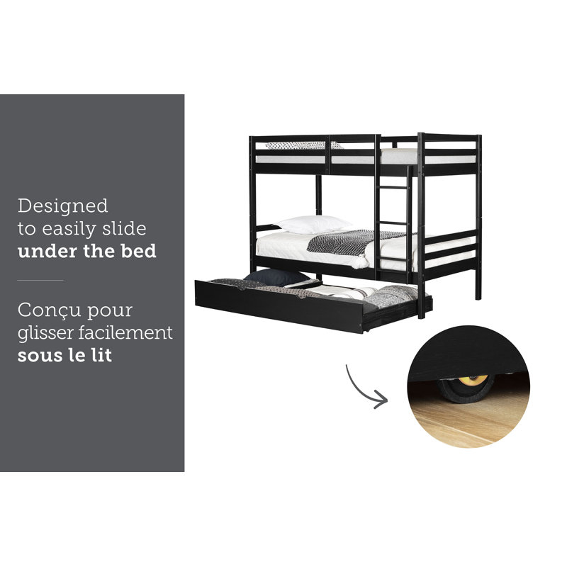 South Shore Fakto Twin Over Twin Solid Wood Standard Bunk Bed With ... within South Shore Fakto Twin Over Twin Bunk Bed In Matte Black